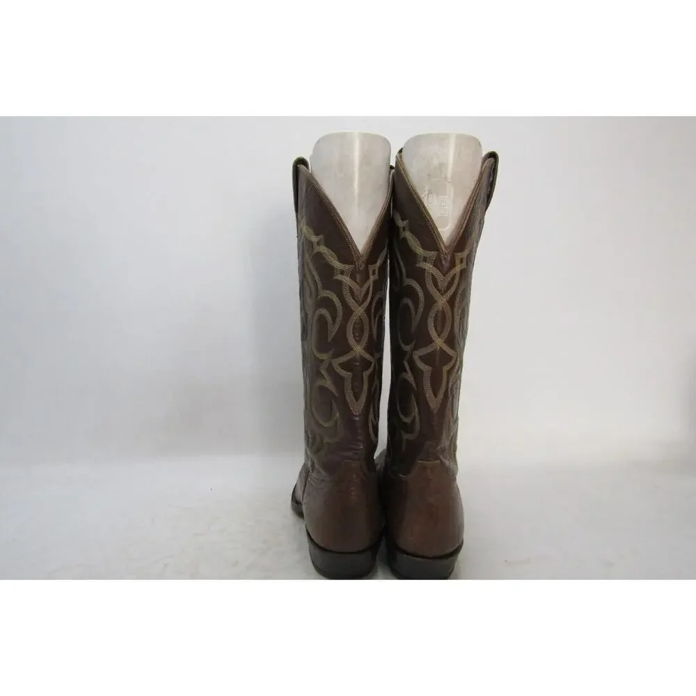 TONY LAMA Gold Label Mens Size 9.5 B Narrow Width Brown Leather Cowboy Boots